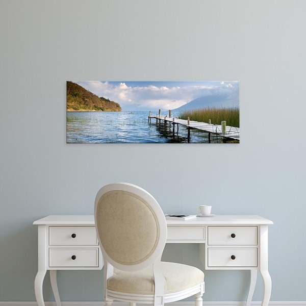 Easy Art Prints Panoramic Image 'Jetty in a lake, Lake Atitlan, San Marcos, Western Highlands, Guatemala' Canvas Art