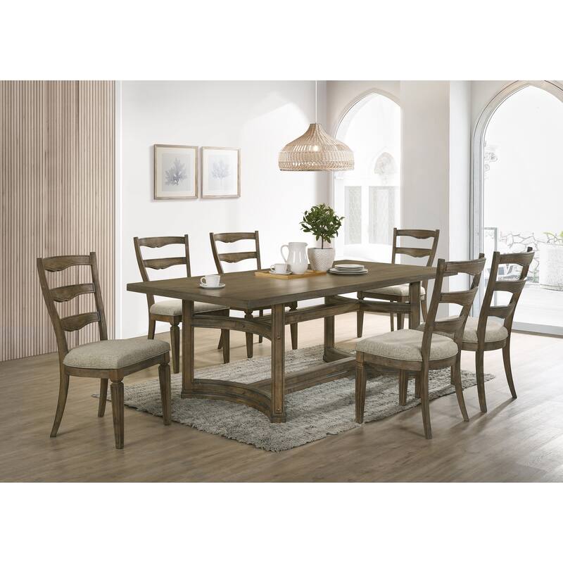 Filoli Weathered Oak Dining Table with Trestle Base