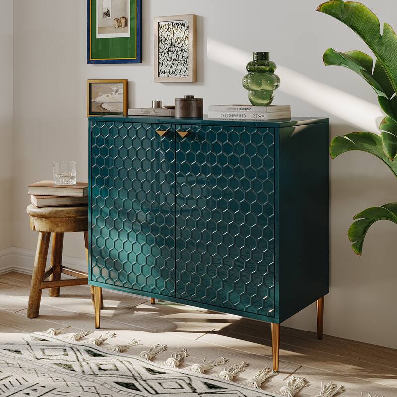 2 Door Blue Locker Accent Cabinet