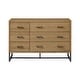 preview thumbnail 3 of 1, Newport 6-Drawer Solid Wood Dresser, Natural Oak