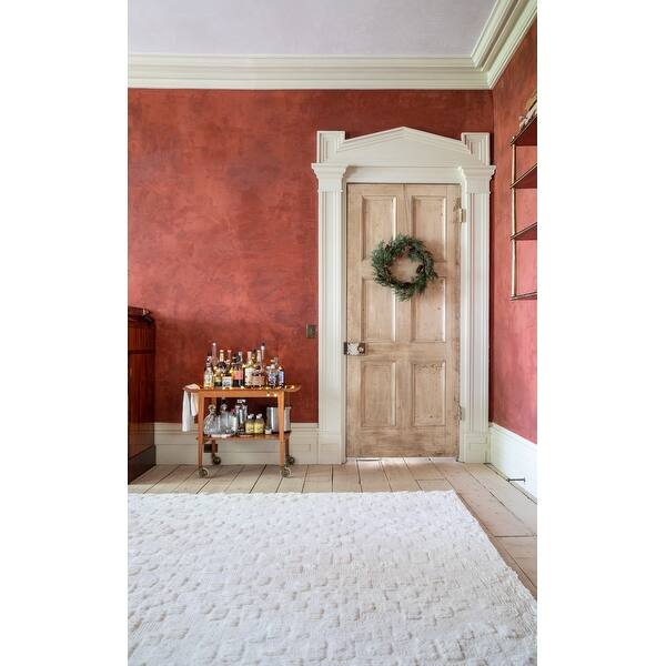 NuStory Barefoot Hand Tufted Solid Color Area Rug in Ivory Linen Bed