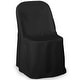 preview thumbnail 7 of 9, 10 Elegant Wedding/Party Folding Chair Covers - Polyester Cloth Black