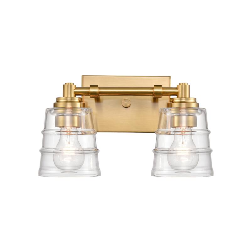 Elk Home Pulsate Satin Nickel With Clear Glass Vanity Light - 13'' - Satin Brass