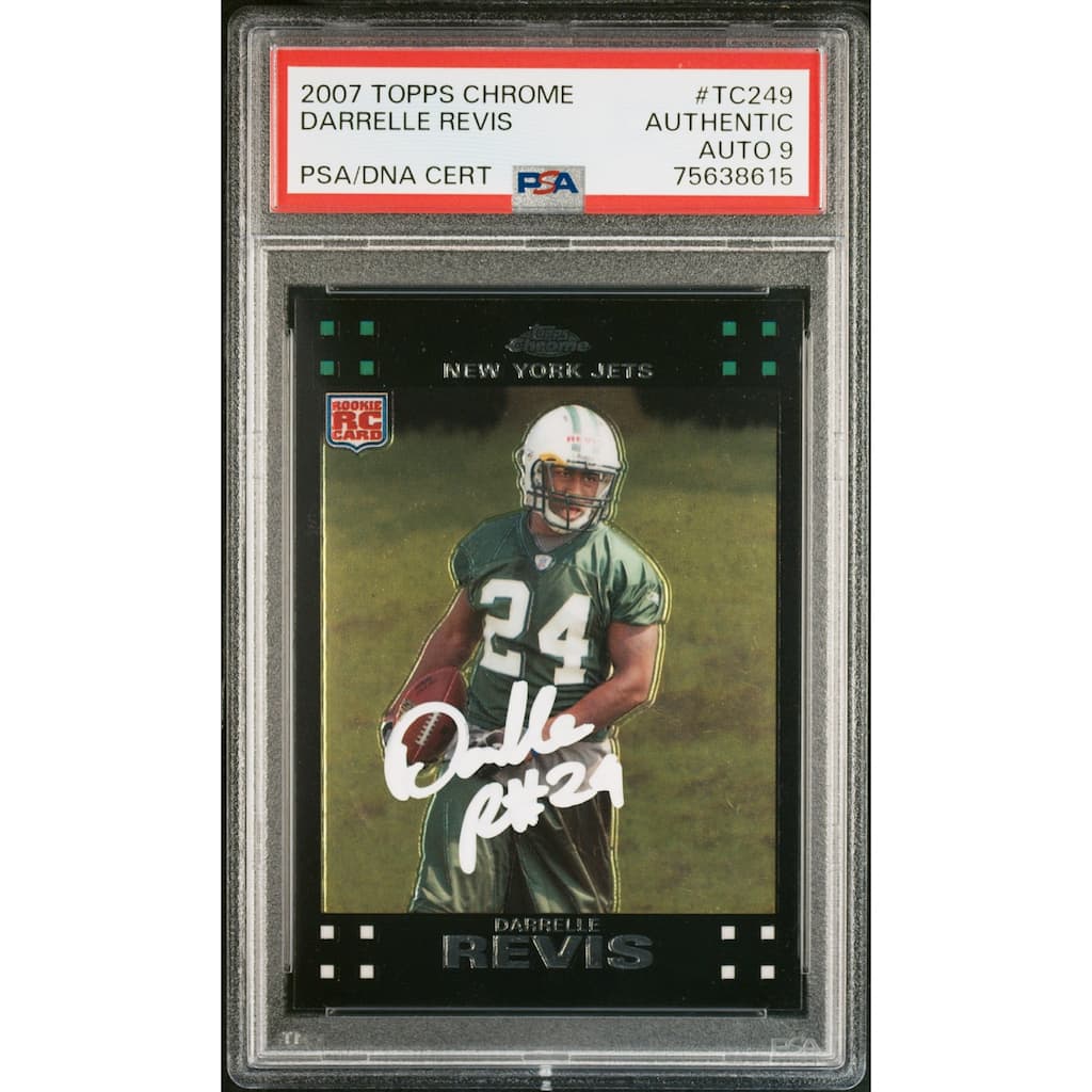 Darrelle Revis 2007 Topps Chrome Signed Rookie Card #TC249 Auto Graded PSA 9 - 8'6" x 11'6"