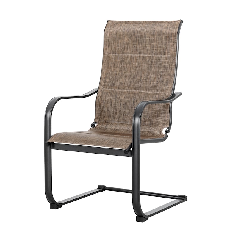 Outdoor Patio Dining Chairs, Breathable Textilene, Iron Frame