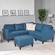 preview thumbnail 4 of 2, Zahra Sofa Sectional with Storage Ottoman by Christopher Knight Home Blue