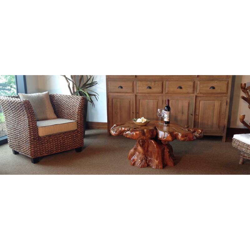 Chic Teak Rustic Teak Wood Slab Coffee Table
