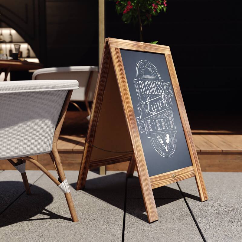 Wood A-Frame Magnetic Chalkboard Set-Markers, Stencils, and Magnets