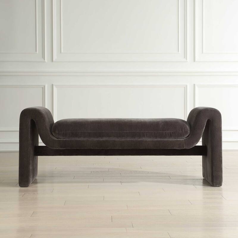 Uttermost Manson Modern Charcoal Bench