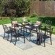 preview thumbnail 30 of 31, MAISON ARTS 7-piece Outdoor E-coating Metal Patio Dining Set with Stackable Chairs
