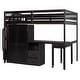 preview thumbnail 16 of 17, Multifunctional Loft Bed with Stairs,Bookshelf,Drawers,Desk & Wardrobe,Full Size for Bedroom