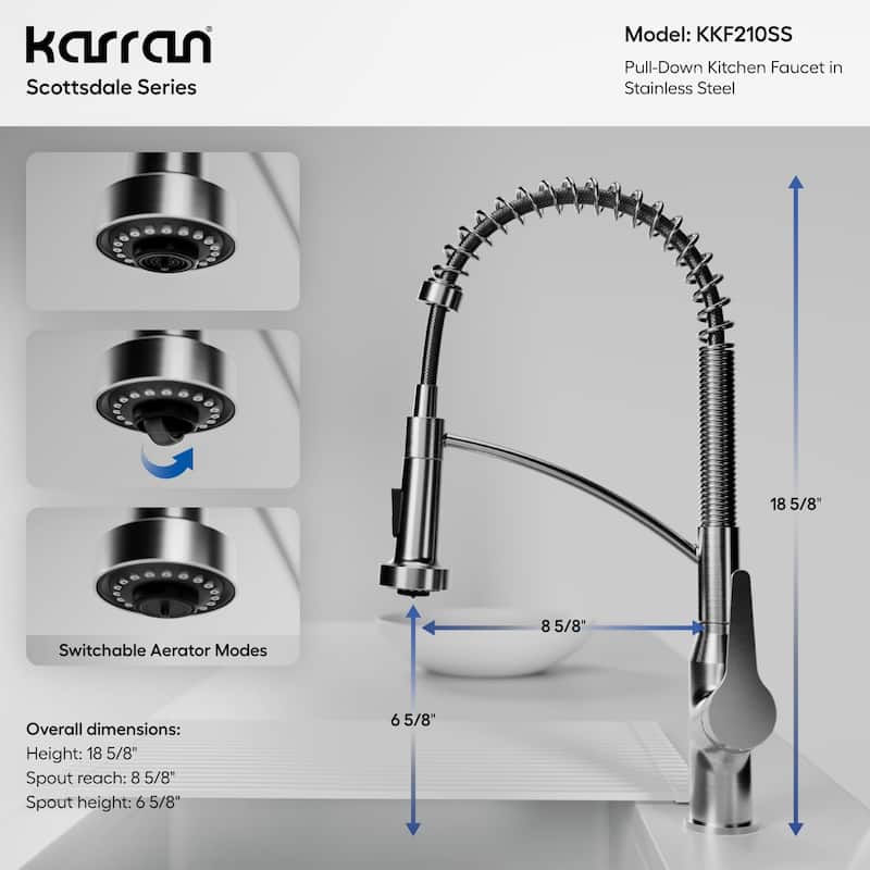 Karran Scottsdale Single-Handle Pull-Down Sprayer Kitchen Faucet