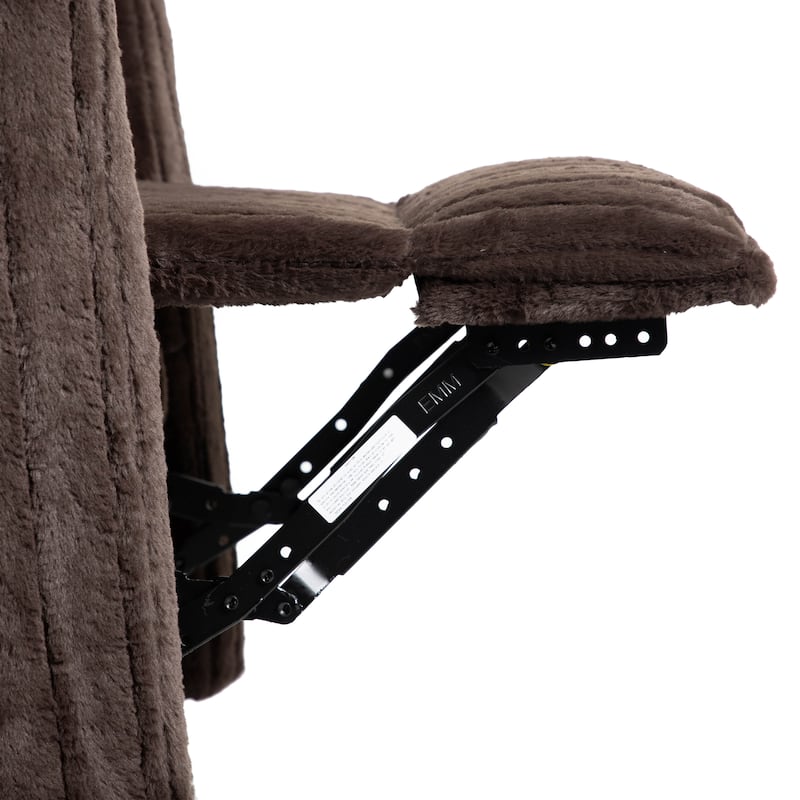 Furniture of America Jorvien Modern Chenille Power Swivel Glider Recliner with Pillows