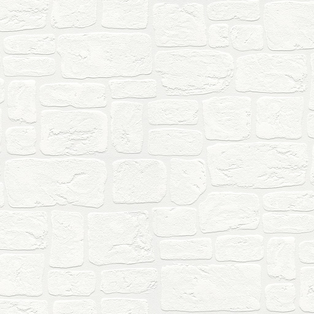 Brewster Gaffrey White Stone Paintable Wallpaper - 396in x 20.9in x 0.025in