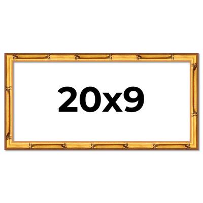 20x9 Frame Gold Bamboo Picture Frame Modern Photo Frame Includes UV Acrylic Shatter Guard Front Acid Free Foam Backing Board
