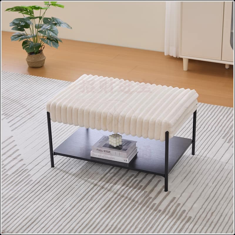 Upholstered Ottoman Coffee Table Foot Rest