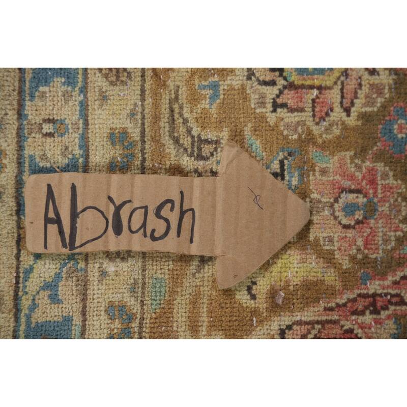 Hand Knotted Oriental 100% Wool Carpet Traditional Floral Pink Kashan Area Rug - 13' 1'' X 9' 8''