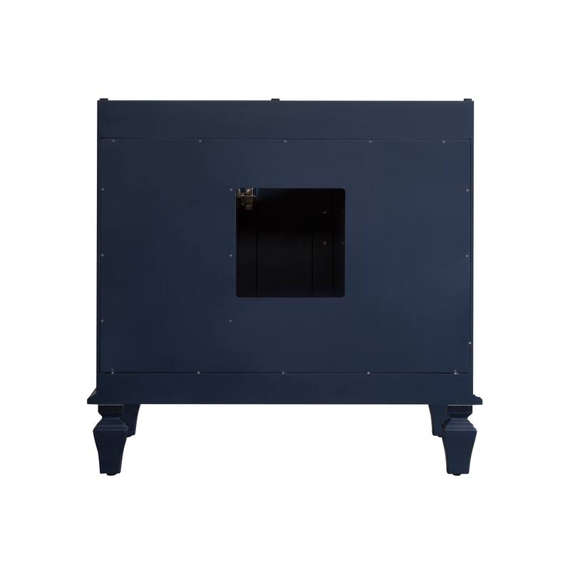 35'' H X 36'' W Solid Wood Bath Vanity with Stain-resistant Carrera Quartz Top and Single Sink