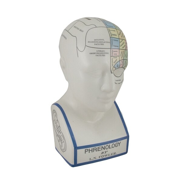 Large Phrenology Head with Color Trait Map Ceramic Coin Bank - 12 X 5.5 X 5.5 inches. Opens flyout.