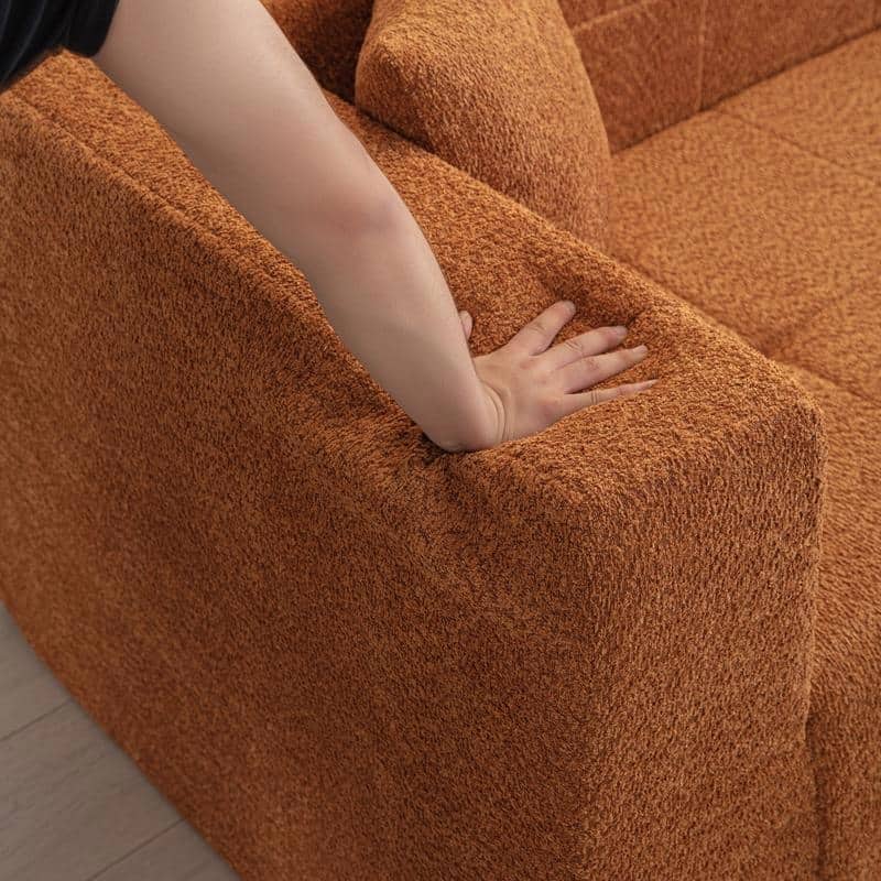 105.5" Modular L-Shaped Sectional Floor Couch, Deep Seat Tufted Comfy