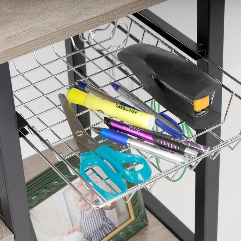 Kitchen Island Cart with Storage - Rolling Kitchen Island with Vegetable Basket