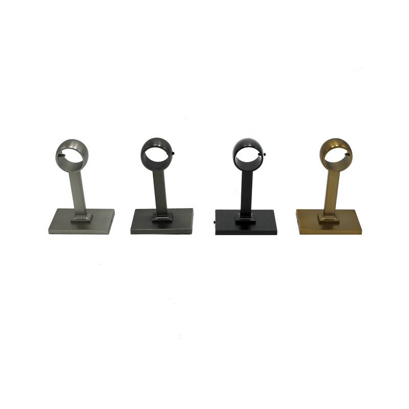 Linen Avenue Curtain Rod Decorative Drapery Bracket Rectangle Base