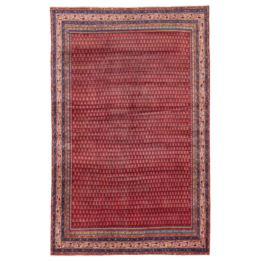 ECARPETGALLERY Hand-knotted Andelz Red Wool Rug - 6'3 x 9'9
