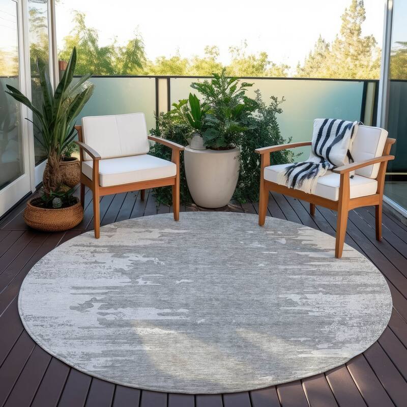 Machine Washable Indoor/ Outdoor Chantille Abstract Ombre Rug
