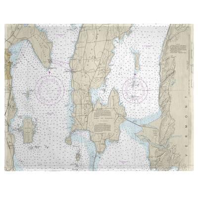 South Hero Island, VT Nautical Map Place Mat Set of 4