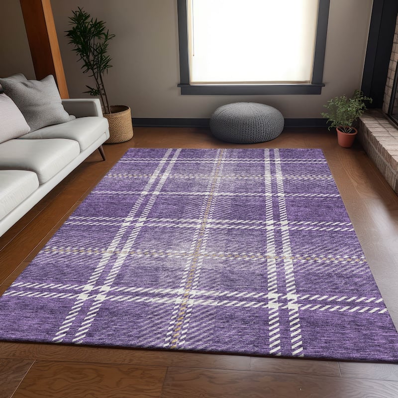 Premium Washable Super Soft Plaid Mayfield Rug