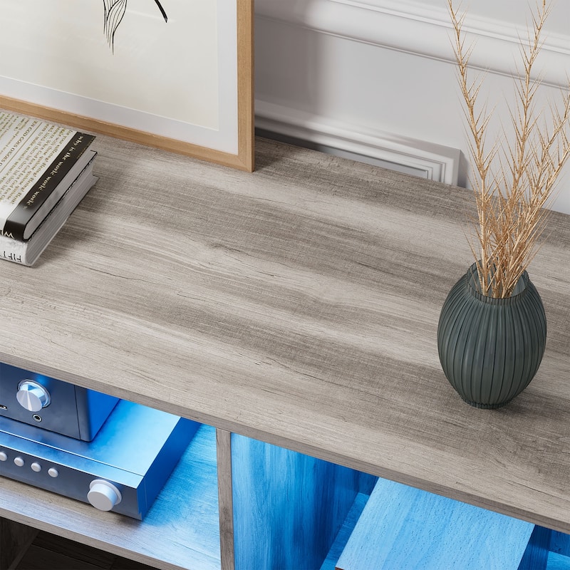 Moasis Modern DIY TV Stand Deformable Entertainment Center with LED Light Strip
