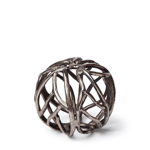 Sphaira I Small Silver Cast Aluminum Decorative Tree Branch Orb