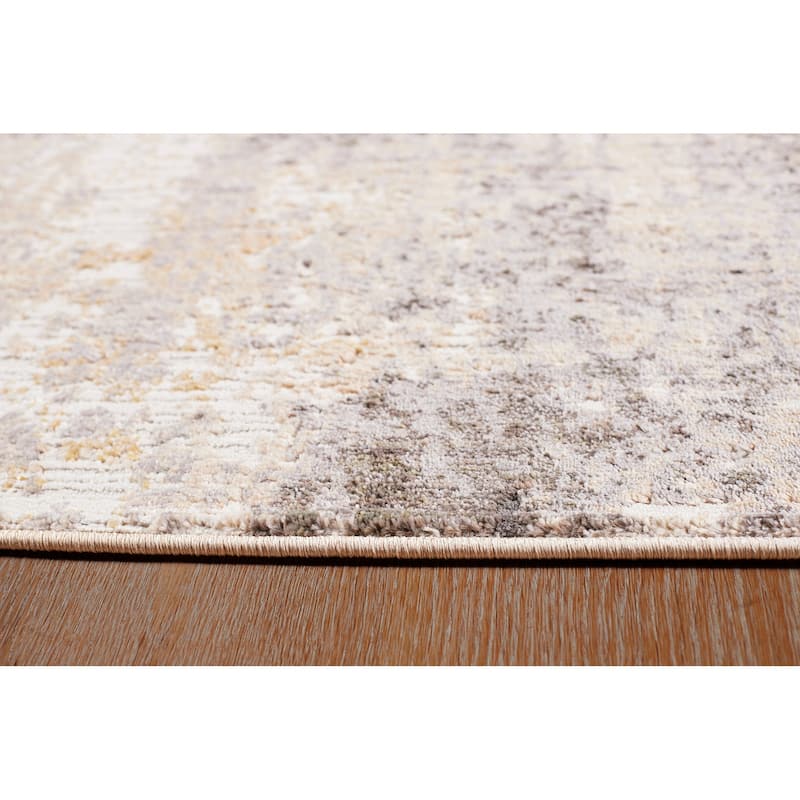 Terra by Obeetee Sahara Brushstrokes Gray Rug