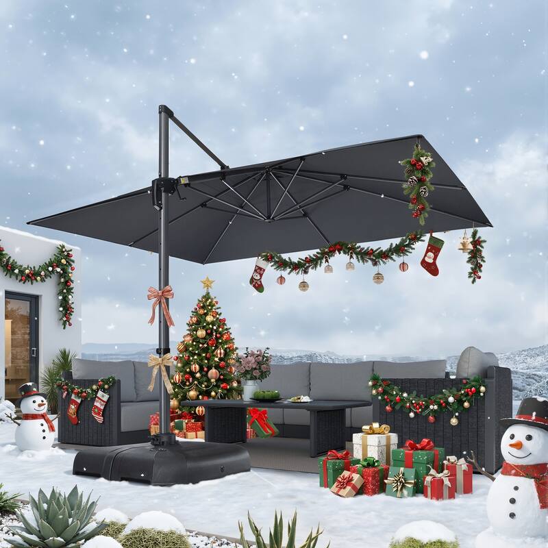 PURPLE LEAF 10 x 13 ft 360 Degree Rotation Patio Umbrella