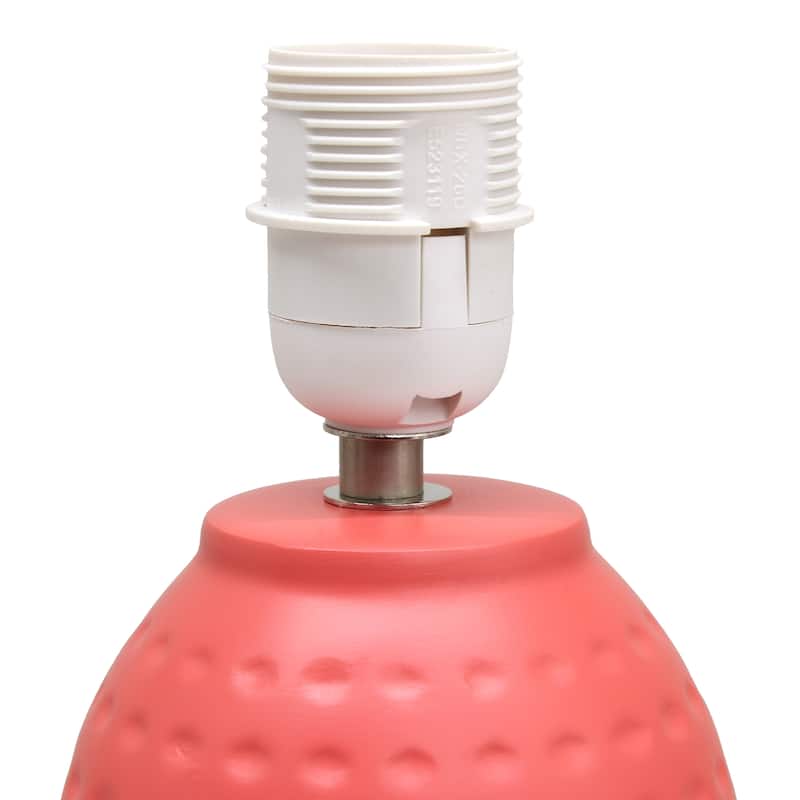 Ceramic Table Lamp with Fabric Shade for Small Spaces - 6 x 6 x 13 in. (L x W x H)