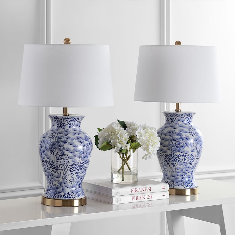 SAFAVIEH Lighting Auna 28" LED Table Lamp (Set of 2) - 16"x16"x27.5" - 16Wx16Dx28H