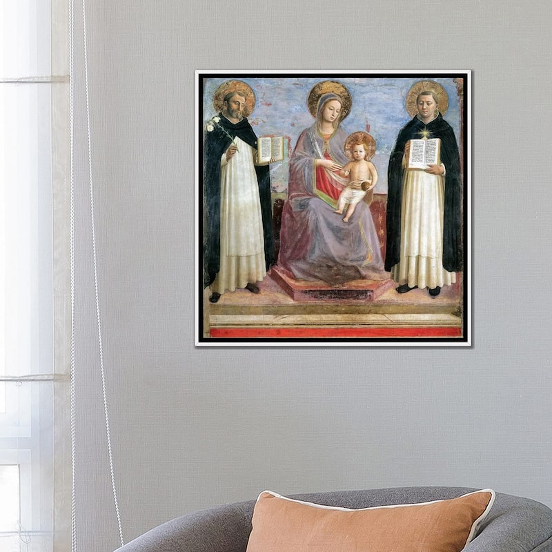 iCanvas "The Virgin And Child With St. Dominic And St. Thomas Aquinas, 1424-30" by Fra Angelico Framed Canvas Print