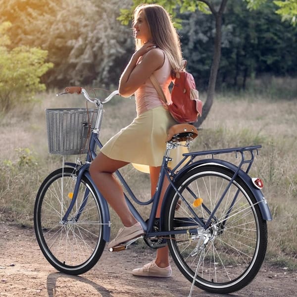 womens retro bicycle Amazon.com : 7 Speed Beach Cruiser Bike for Girl & Women, 22 & 26 inch Commute Bike for Adults with Basket Adjustable Seat, Multiple Color Best Gifts for Christmas. (26