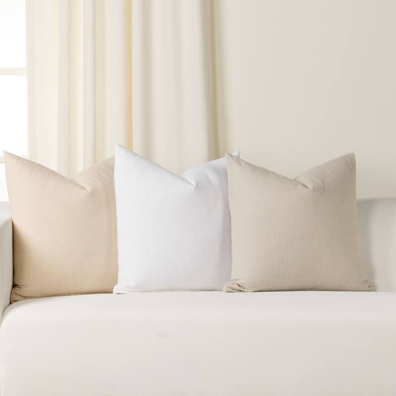 Zoa Linen Textured Throw Pillow