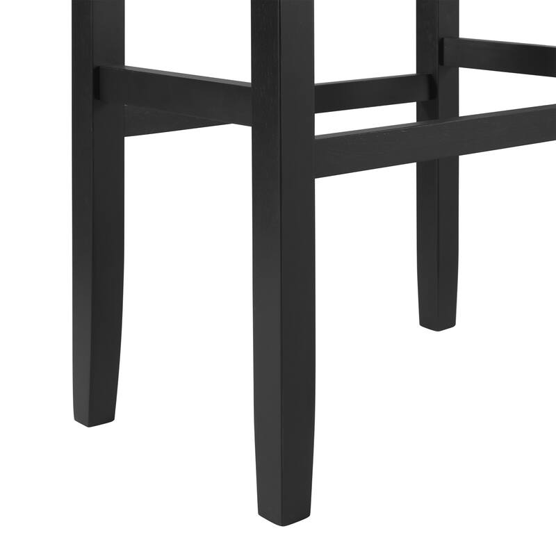 Madison Backless Bar Height Stool Black Finish with Black PU