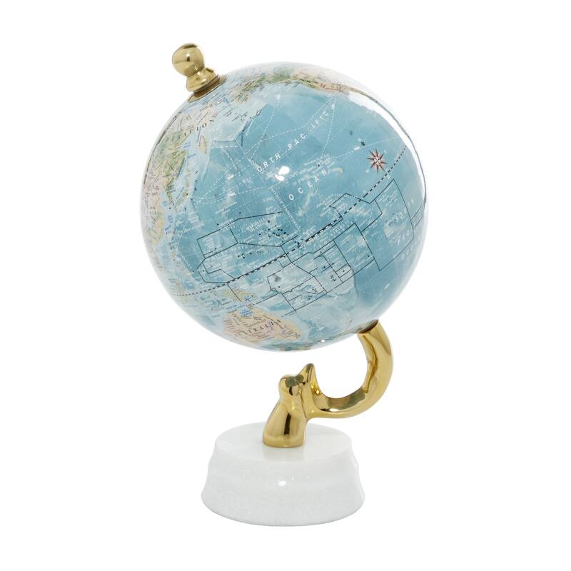 Blue Aluminum Coastal Globe