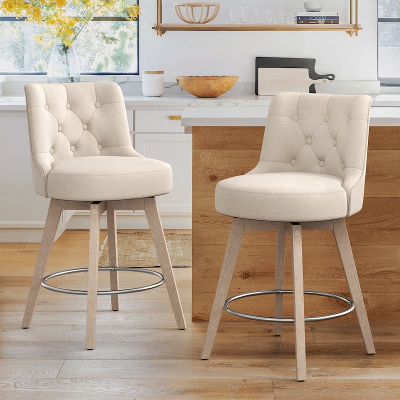 LUE BONA 26" Counter Height Bar Stools Swivel Bar stool with Backs - 26" H