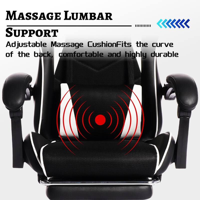 E-sports Gaming Chair Sports Car Driving Seat PU Material Moulded Sponge Comfortable and Safe With Massage