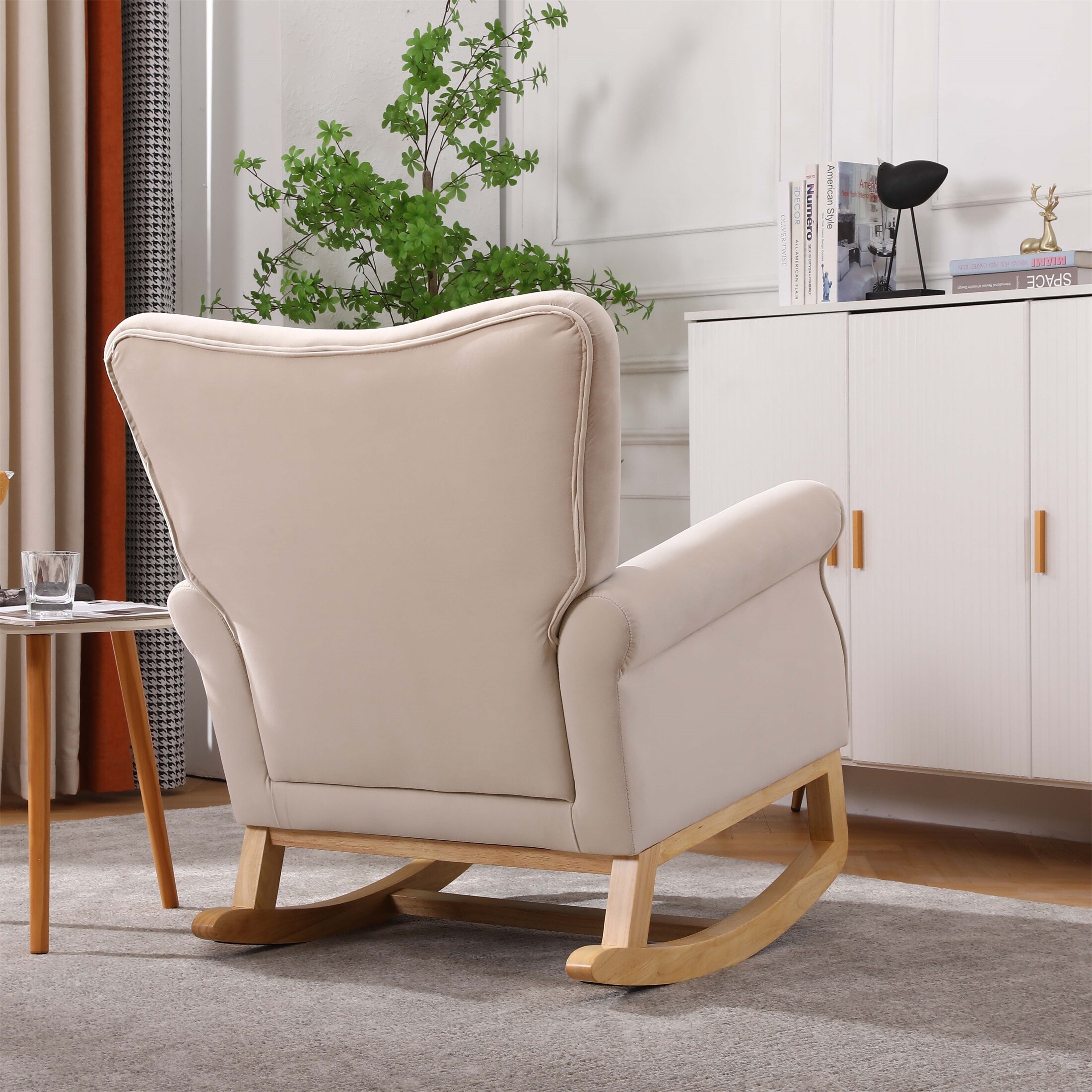 Beige rocking outlet chair