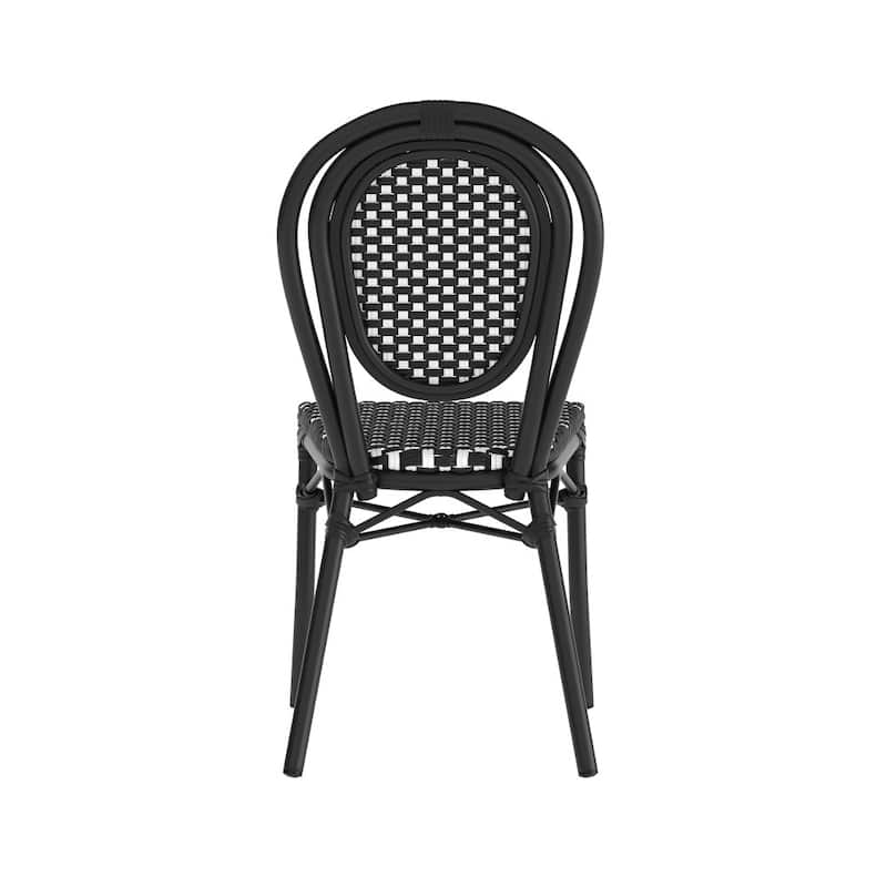 All-Weather Commercial Paris Chair with Black Metal Frame