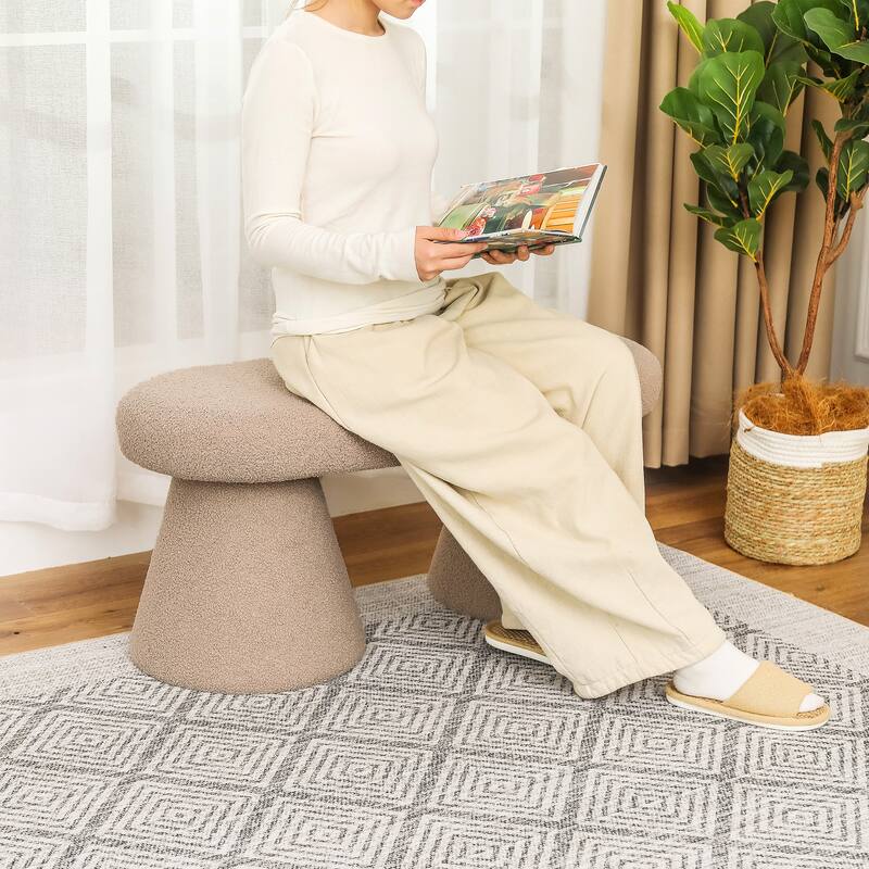Adeco 39 Inches Long Soft Ottoman Bench for Living Room Bedroom
