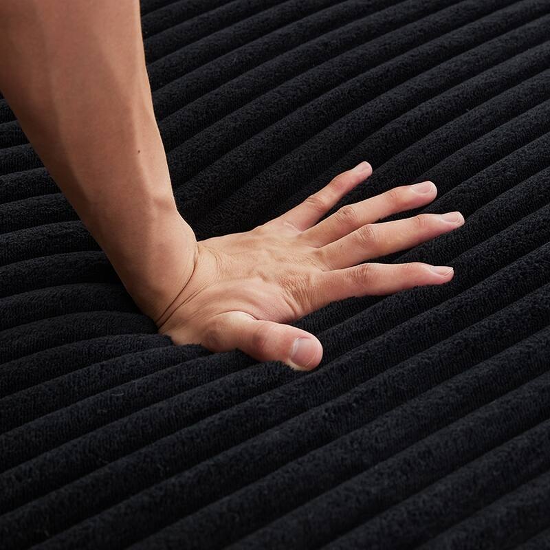 L-Shaped Modular Sectional Sofa with Chaise, Oversized Corduroy Upholstered 3 Seater Sofa, Deep Seat Cloud Couch with 6 Pillows