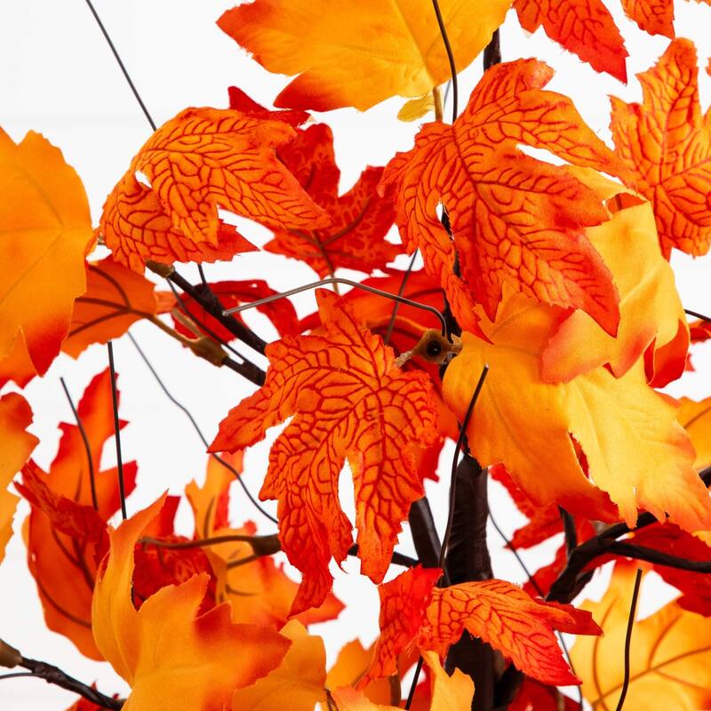 Pre-Lit Autumn Maple Artificial Fall Harvest Tree - 2' - Warm White LED Lights