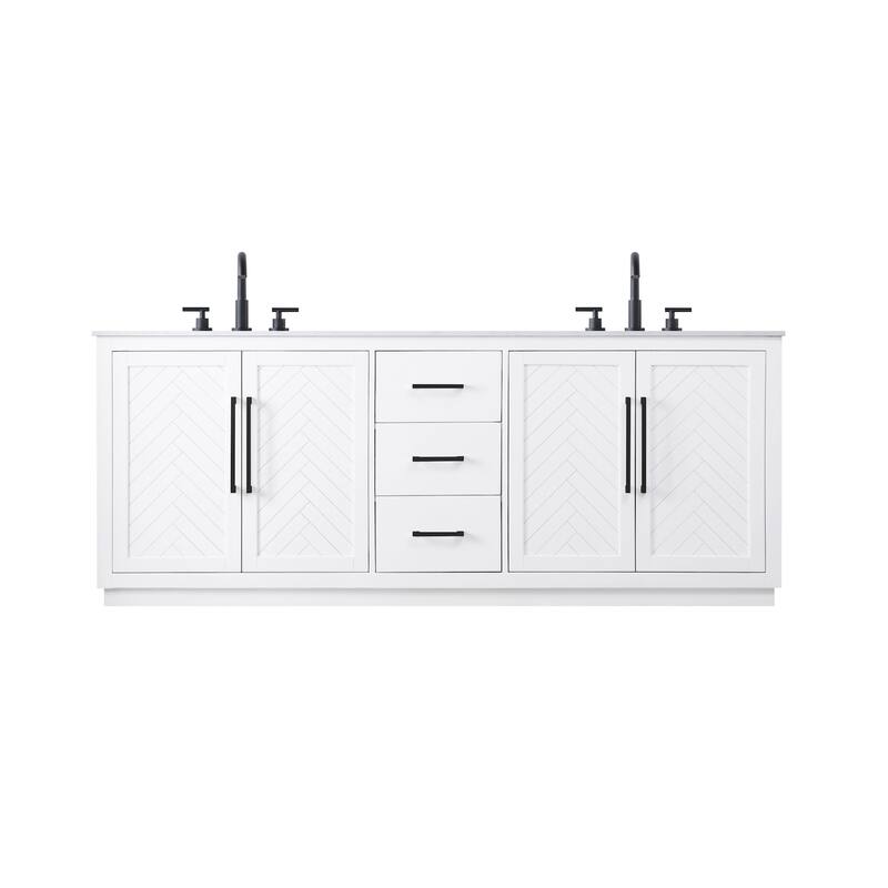 Elegant Lighting VF29084D Chase 84" Free Standing Double Basin Vanity - White