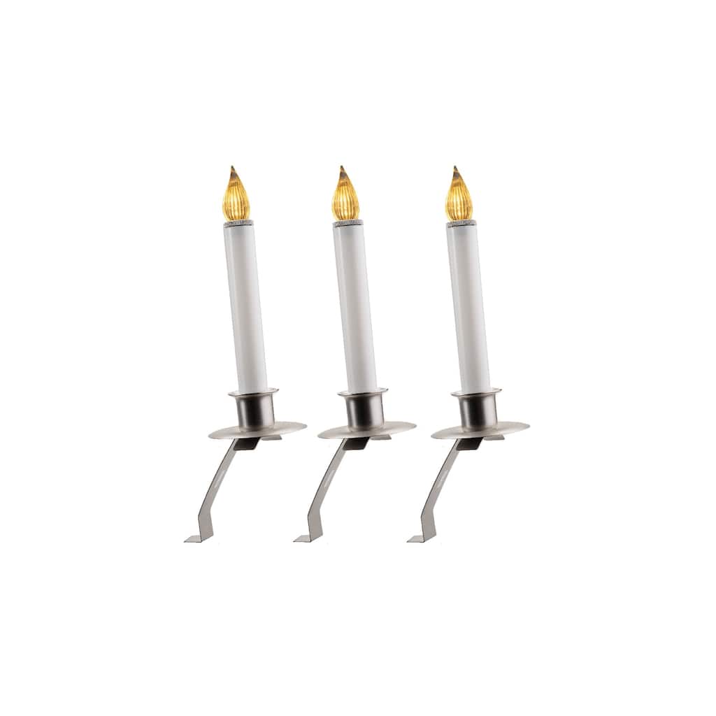3 Battery Operated Christmas Candle Lamps Cambridge Slant Brackets 12"